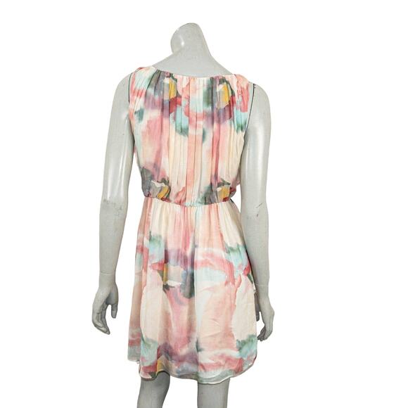 Alice & Olivia Women's 100% Silk Watercolor Pleated Dress sleeveless size Small - Picture 4 of 8